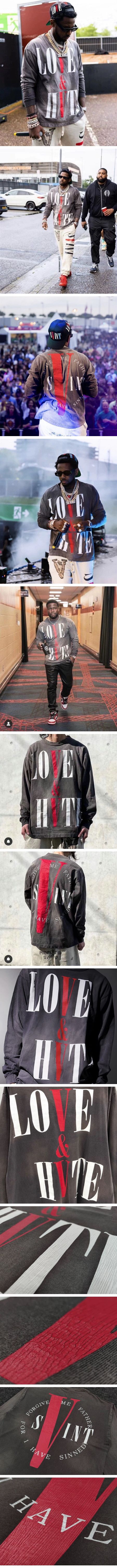 SAINT Mxxxxxx x VLONE Love & Hate L/S Tee セントマイケル x ヴィーロン ラヴアンドヘイト ロンT