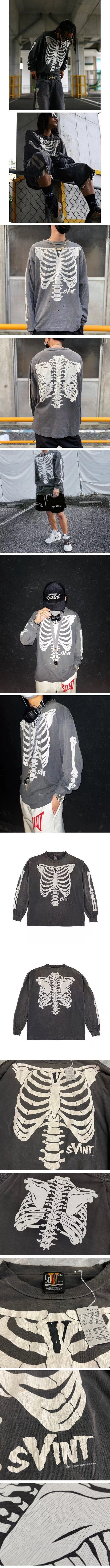 SAINT Mxxxxxx x VLONE Bone L/S Tee セントマイケル x ヴィーロン ボーン ロンT