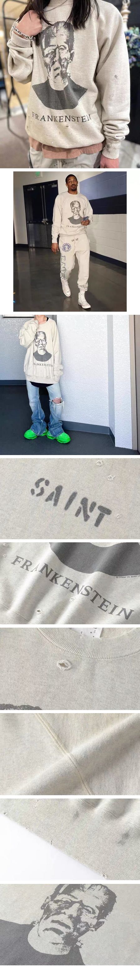 Saint Mxxxxxx Frankenstein Crewneck Sweat Shirt セントマイケル クルーネック スウェット