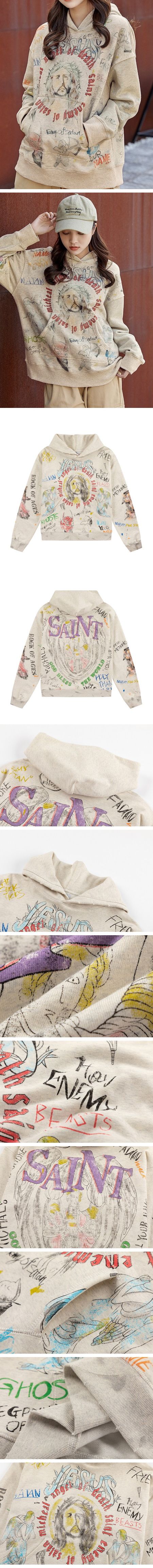 Saint Mxxxxxx x Born X Raised Graffiti Hoodie セントマイケル x ボーンレイズド グラフティ パーカー