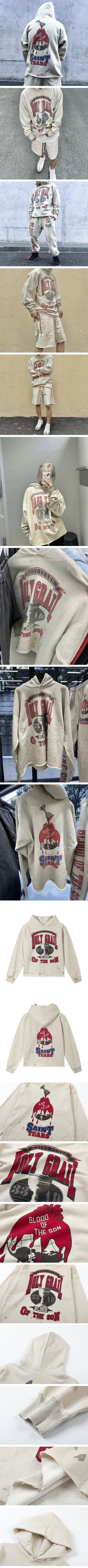 Saint Mxxxxxx x Denim Tears Holy Grail Hoodie セントマイケル x デニムティアーズ ホーリーグレイル パーカー ホワイト