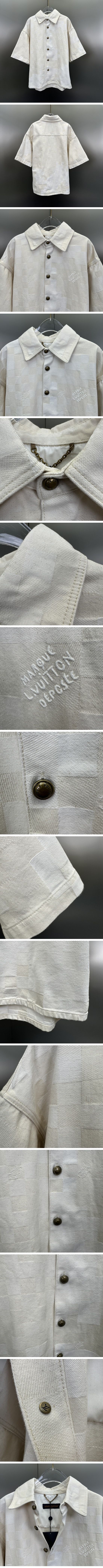 極N級 Louis Vuitton Damier Short Sleeve Shirt ルイヴィトン ダミエ ショートスリーブシャツ