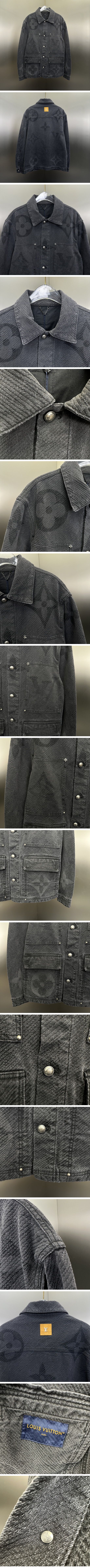 極N級 Louis Vuitton Monogram Black Denim Jacket ルイヴィトン モノグラム ブラック デニムジャケット