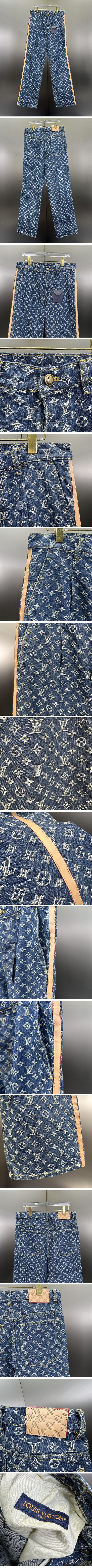 極N級 Louis Vuitton Monogram Denim Pants ルイヴィトン モノグラム デニムパンツ