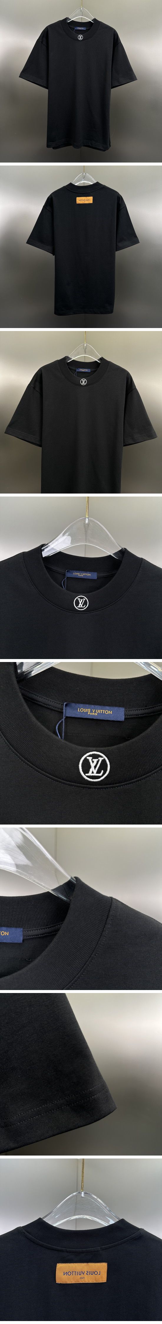 極N級 Louis Vuitton Neck LV Logo Tee ルイヴィトン ネック ロゴ Tシャツ ブラック