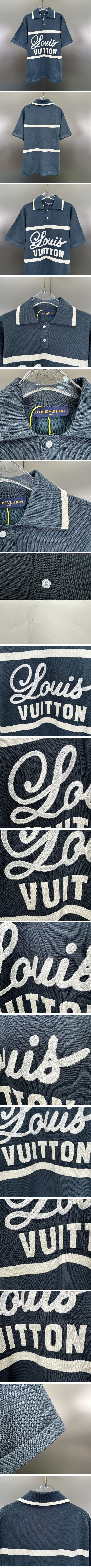 極N級 Louis Vuitton Logo Polo Shirt ルイヴィトン ロゴ ポロシャツ