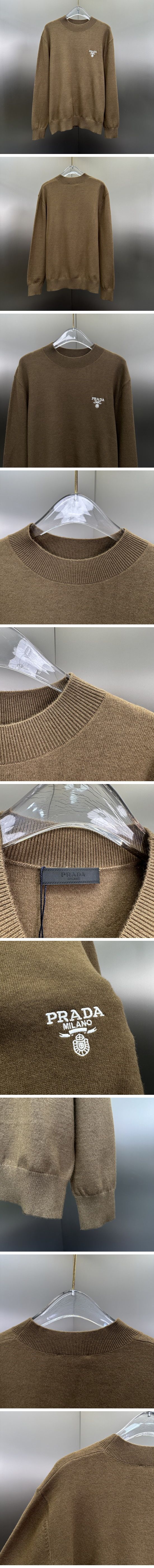 極N級 Prada Logo Knit プラダ ロゴ ニット ブラウン