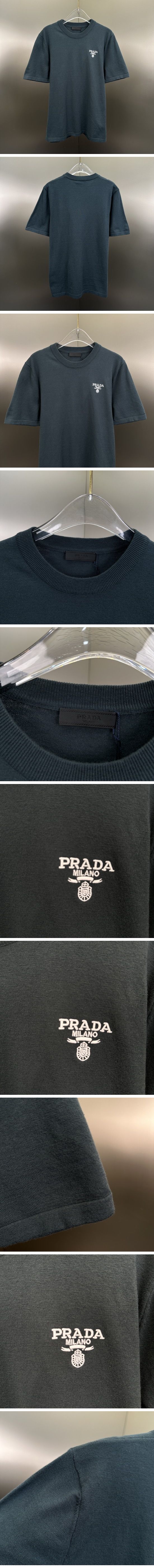 極N級 Prada Embroidery Logo Tee プラダ エンブロイダリー ロゴ Tシャツ グリーン