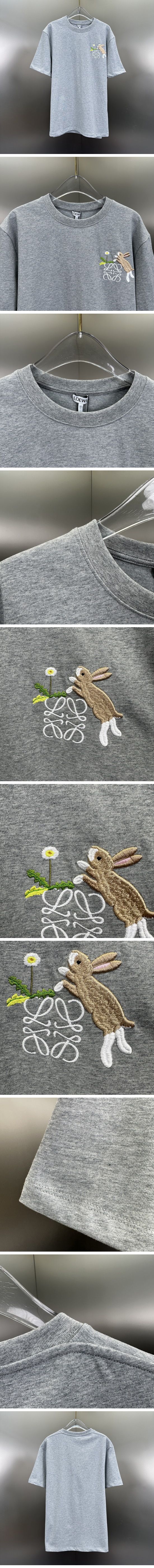 極N級 Loewe Relaxed Fit ”Flower Rabbit” Tee Grey ロエベ リラックスフィット フラワーラビット Tシャツ グレー