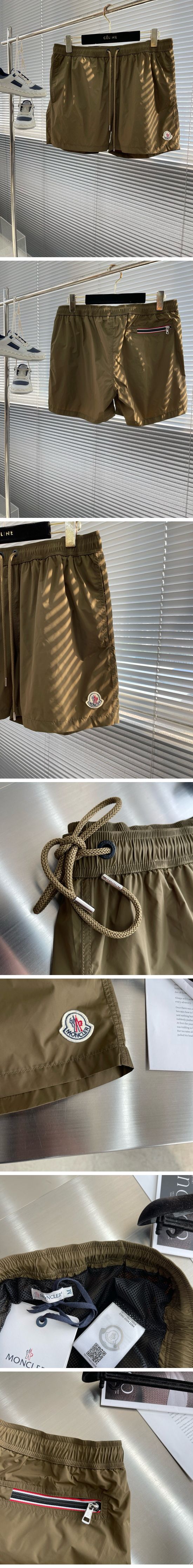 極N級 Moncler Nylon Shorts Khaki モンクレール ナイロン ショートパンツ カーキ
