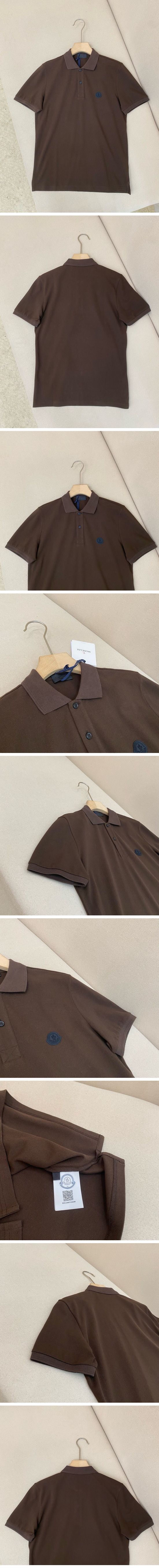 極N級 Moncler Black Logo Patch Polo Brown モンクレール ブラックロゴパッチ ポロシャツ ブラウン
