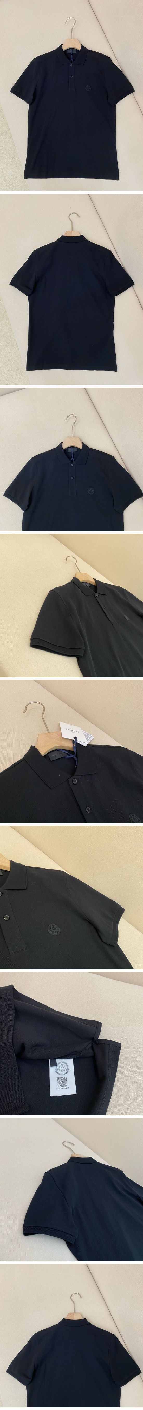 極N級 Moncler Black Logo Patch Polo Black モンクレール ブラックロゴパッチ ポロシャツ ブラック