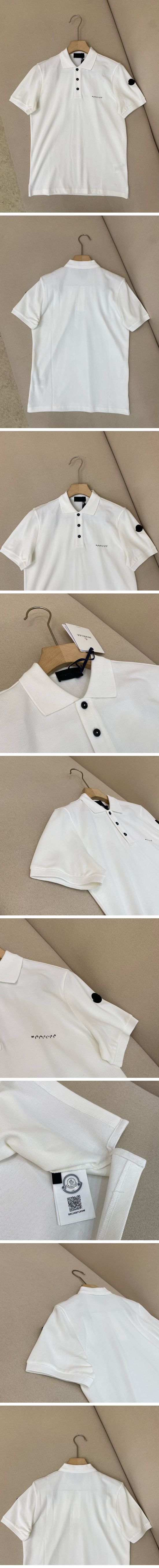 極N級 Moncler Accent Logo Polo White モンクレール アクセント ロゴ ポロシャツ ホワイト