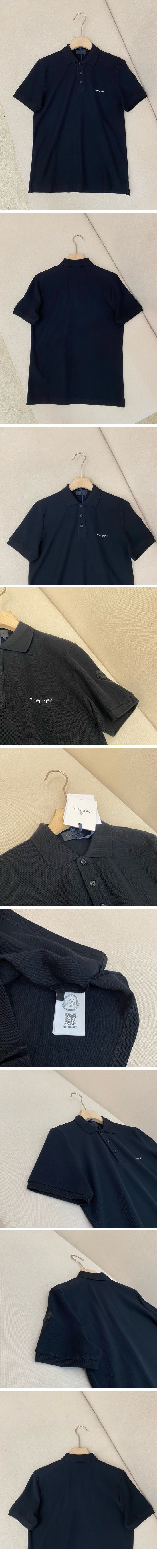 極N級 Moncler Accent Logo Polo Black モンクレール アクセント ロゴ ポロシャツ ブラック