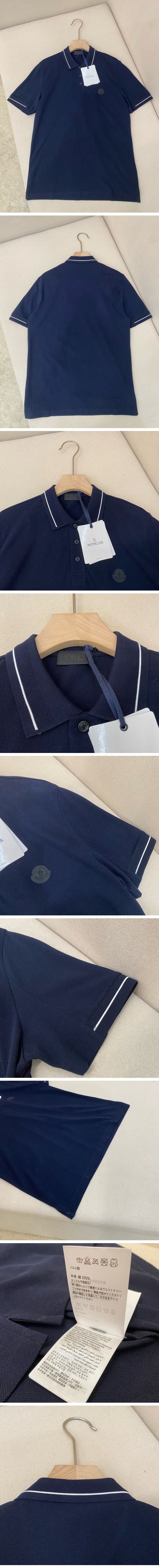 極N級 Moncler Logo Patch Polo Navy モンクレール ロゴパッチ ポロシャツ ネイビー