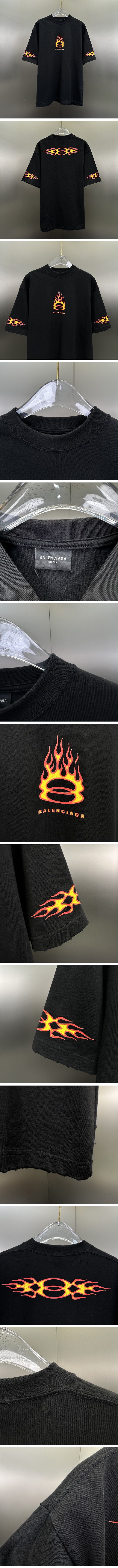 極N級 Balenciaga Burning Unity Tee Black バレンシアガ バーニング ユニティ Tシャツ ブラック