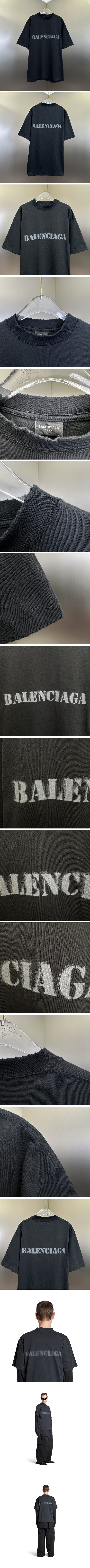 極N級 Balenciaga Stencil Type Logo Tee Black バレンシアガ ステンシル タイプ ロゴ Tシャツ ブラック