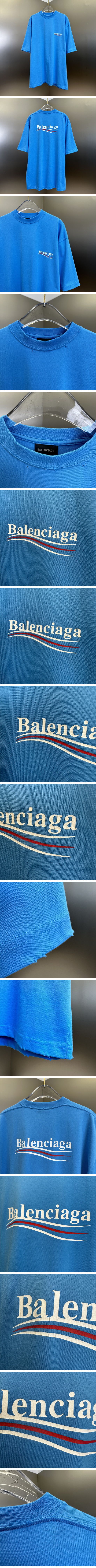 極N級 Balenciaga Political Campaign Logo Tee Blue バレンシアガ ポリティカル キャンペーン ロゴ Tシャツ ブルー