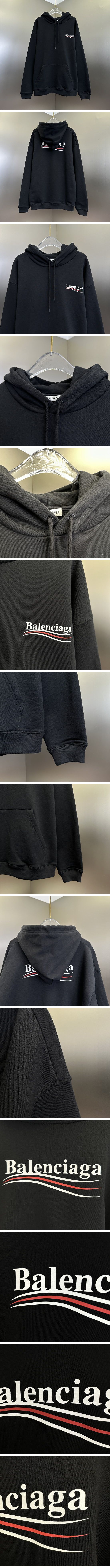 極N級 Balenciaga Political Campaign Logo Hoodie Black バレンシアガ ポリティカル キャンペーン ロゴ パーカー ブラック