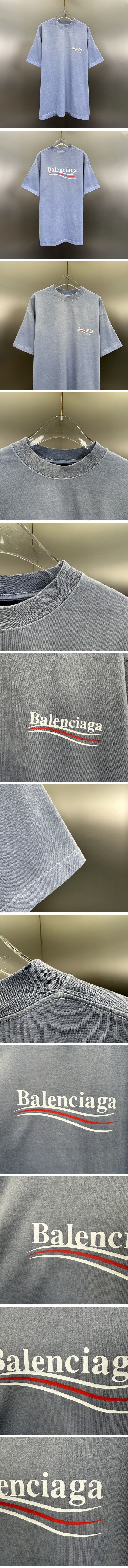 極N級 Balenciaga Political Campaign Logo Tee Blue バレンシアガ ポリティカル キャンペーン ロゴ Tシャツ ブルー