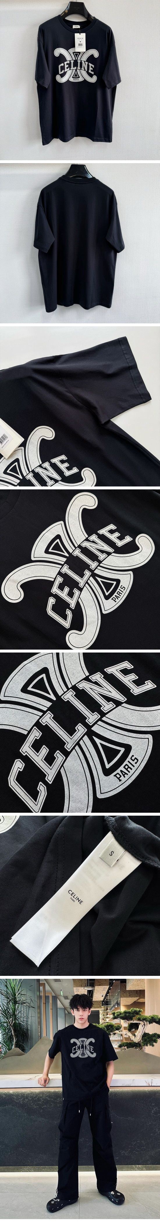 極N級 Celine Triumph Print Logo Tee セリーヌ トリンオフ プリント ロゴ Tシャツ