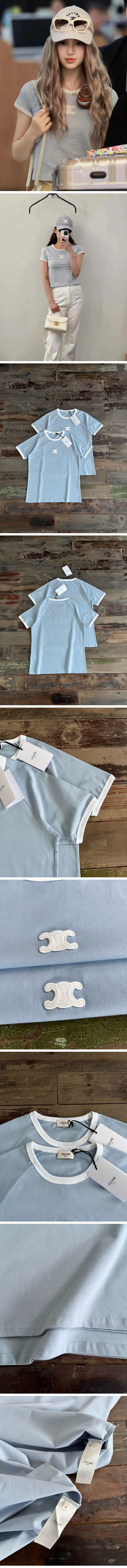 極N級 Celine Triumph Logo Ladies Tee セリーヌ トリンオフ ロゴ レディース Tシャツ