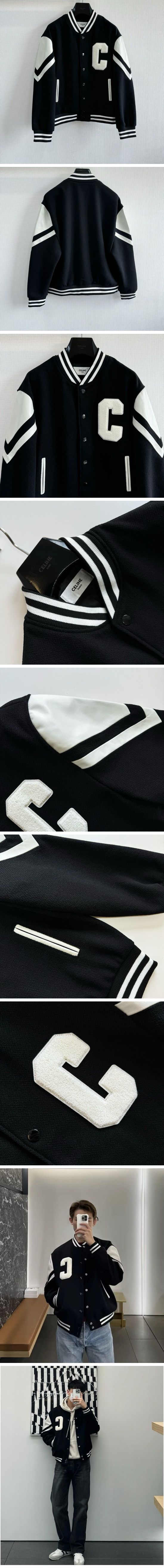 極N級 Celine Teddy College Jacket セリーヌ テディ カレッジ ジャケット ブラック
