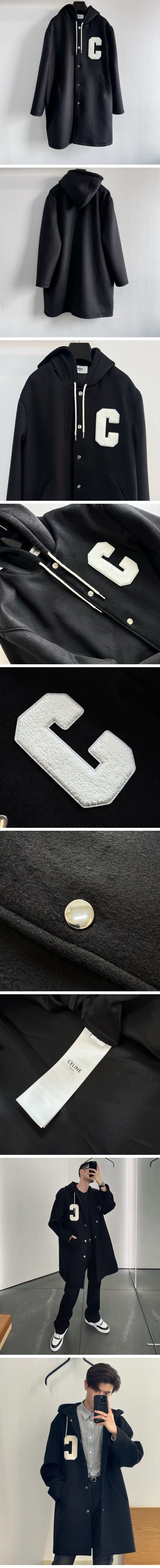 極N級 Celine C Logo College Coat セリーヌ C ロゴ カレッジ コート