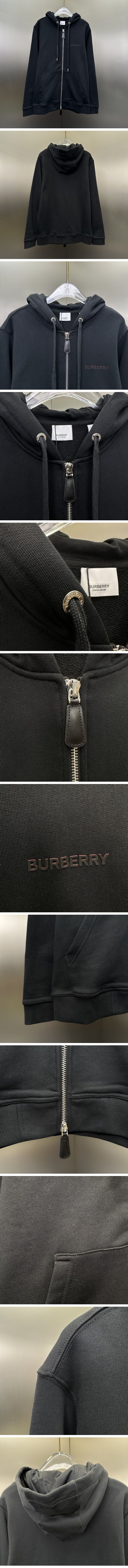 極N級 Burberry Name Logo Zip-Up Parker バーバリー ネーム ロゴ ジップアップ ブラック