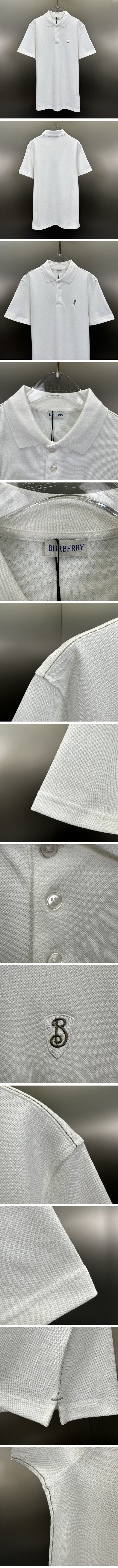 極N級 Burberry Chest Logo Polo Shirt バーバリー チェスト ロゴ ポロシャツ ホワイト