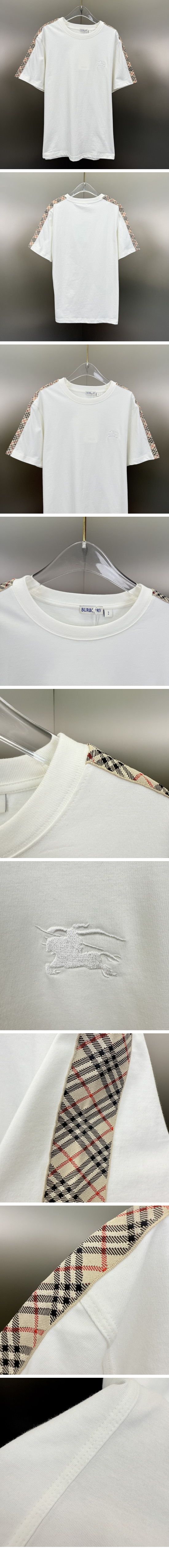 極N級 Burberry Arm Check Tee バーバリー アーム チェック Tシャツ ホワイト