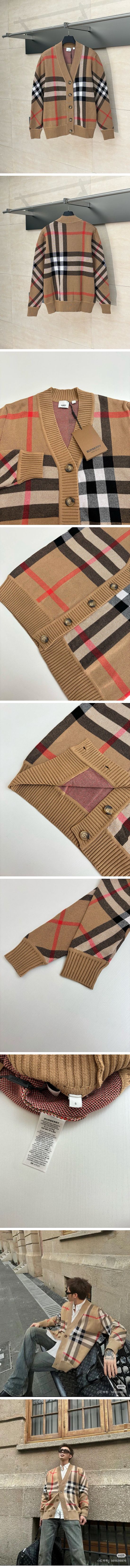 極N級 Burberry Check Cardigan バーバリー チェック カーディガン