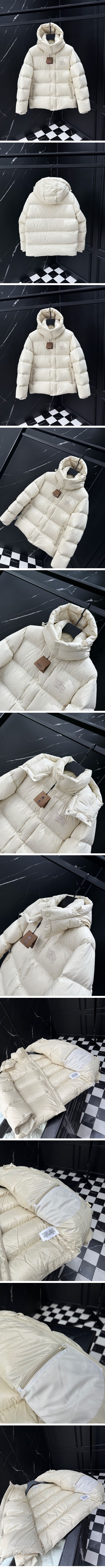 極N級 Burberr Equestrian Knight Down Jacket バーバリー エクストリアン ナイト ダウンジャケット ホワイト