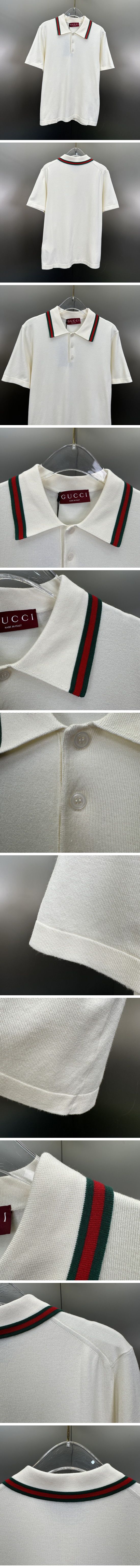 極N級 Gucci Piquet Polo Shirt グッチ ピケット ポロシャツ ホワイト