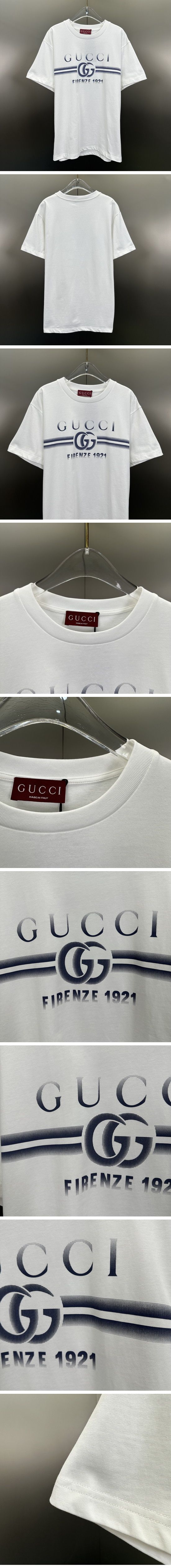 極N級 Gucci Print GG Logo Tee グッチ プリント GG ロゴ ブルー
