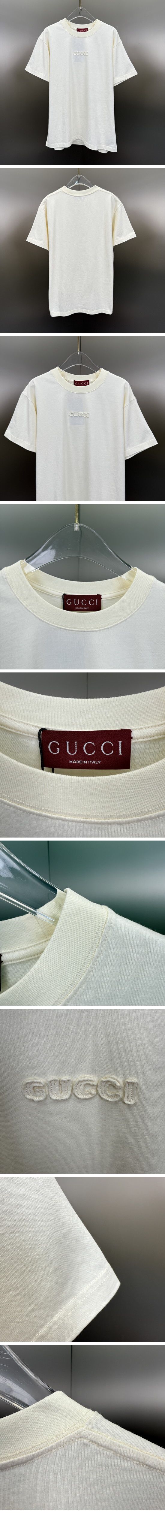 極N級 Gucci Embroidery Logo Tee グッチ エンブロイダリー ロゴ Tシャツ ホワイト