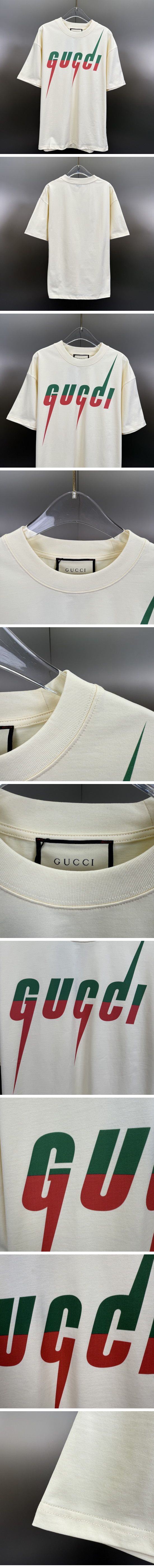 極N級 Gucci Blade Logo Tee グッチ ブレード ロゴ Tシャツ ホワイト