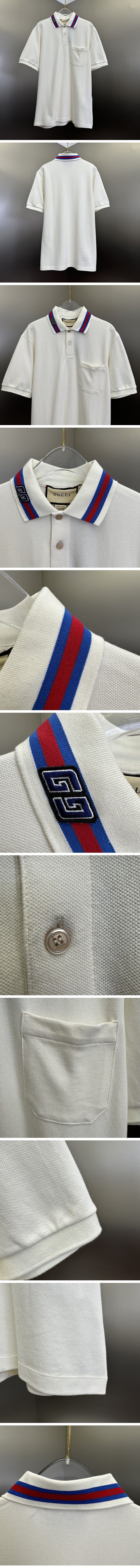 極N級 Gucci Square GG Polo Shirt グッチ スクエア GG ポロシャツ ホワイト