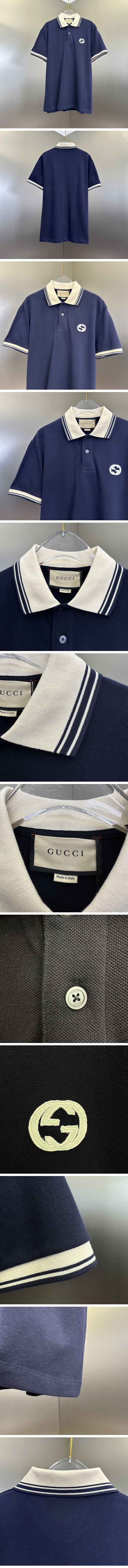 極N級 Gucci Embroidery GG Logo Polo Shirt グッチ エンブロイダリー GG ロゴ ポロシャツ