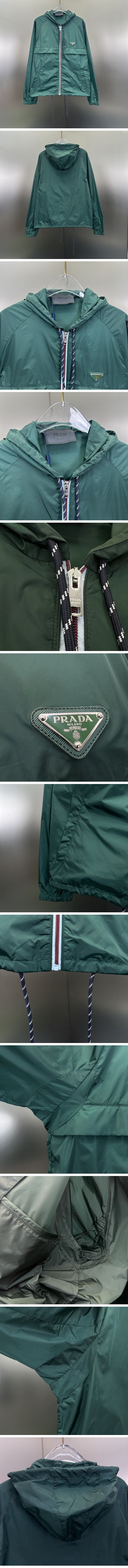 極N級 Prada Re-Nylon Triangle Logo Jacket プラダ リ ナイロン トライアングル ロゴ ジャケット グリーン