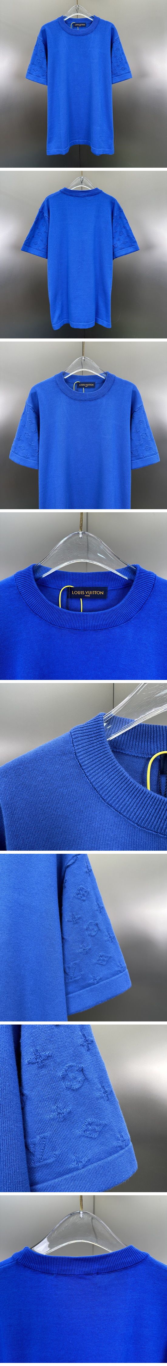 極N級 Louis Vuitton Shoulder Monogram Tee ルイヴィトン ショルダー モノグラム Tシャツ ブルー