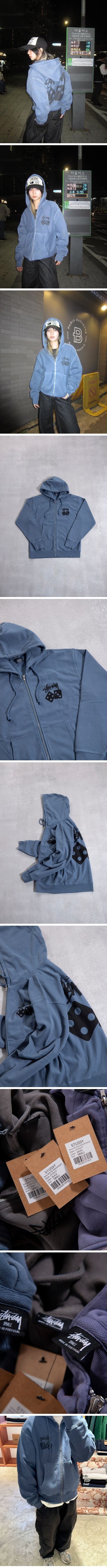 Stussy 25SS Dice Pigment Zip-Up Hoodie ステューシー 25SS ダイス ピグメント ジップアップ パーカー ブルー