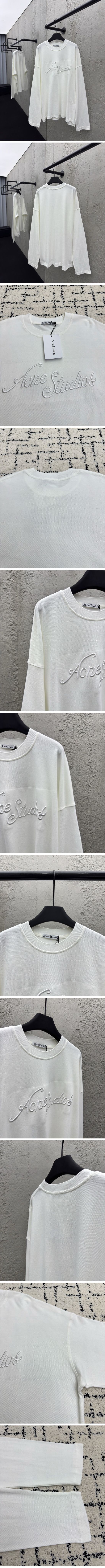 極N級 Acne Studios Logo Design L/S Tee アクネ ストゥディオズ ロゴ デザイン L/S Tシャツ ホワイト