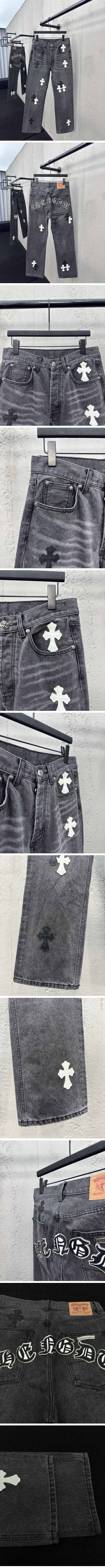 極N級 Chrome Hearts Washed Cross Denim Pants クロムハーツ ウォッシュド クロス デニムパンツ ブラック