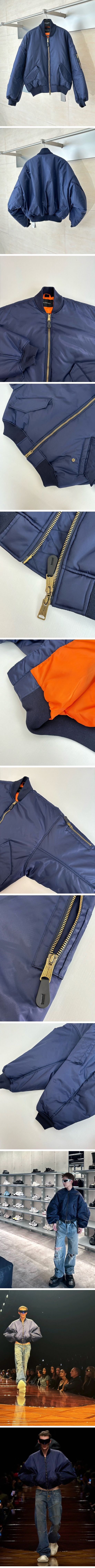 極N級 Balenciaga Navy Bomber Jacket バレンシアガ ネイビー ボンバー ジャケット