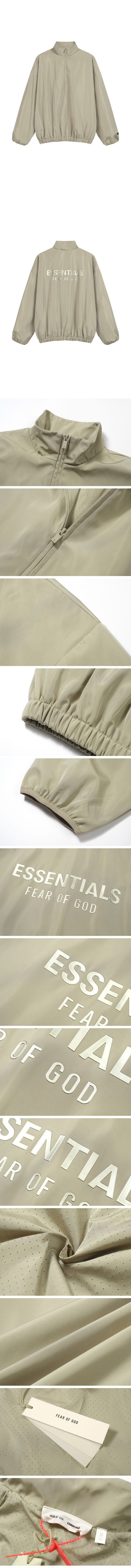 Fear of God Essentlals Logo Embroidery Jacket フィアオブゴッド エッセンシャルズ ロゴ エンブロイダリー ジャケット ベージュ