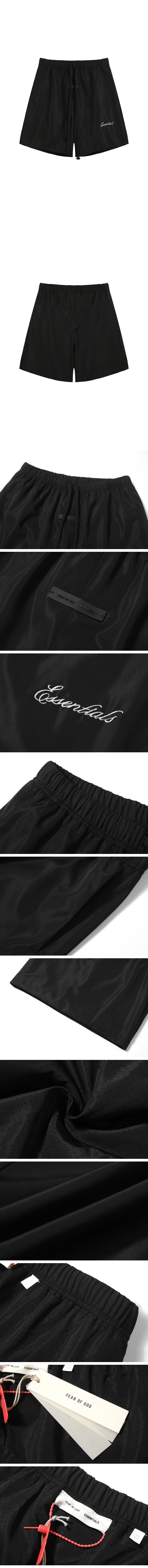 Fear of God Essentlals Logo Embroidery Half Pants フィアオブゴッド エッセンシャルズ ロゴ エンブロイダリー ハーフパンツ ブラック