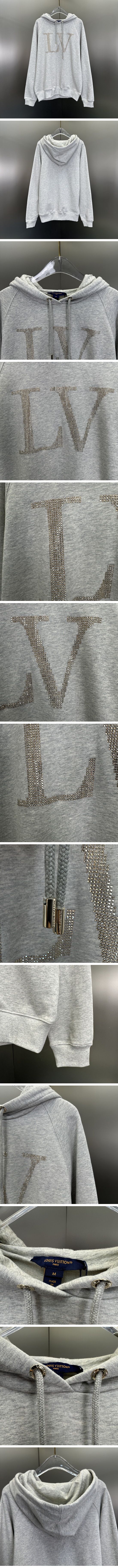 極N級 Louis Vuitton LV Stone Logo Sweat Parker ルイヴィトン LV ストーン ロゴ スウェット パーカー