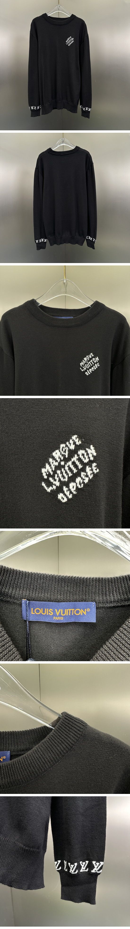 極N級 Louis Vuitton LV Logo Black Knit ルイヴィトン LV ロゴ ブラック ニット