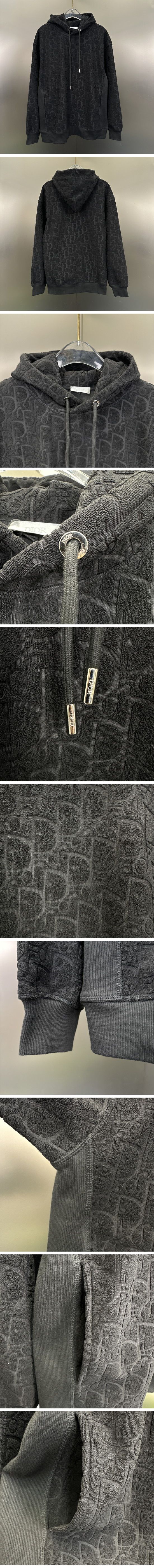 極N級 Dior Oblique Sweat Parker ディオール オブリーク スウェット パーカー ブラック